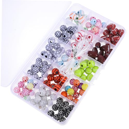 JEWEDECO Acryl sportperlen mit Fußball Basketball Rugby Motiven Leichte Robuste Beads für Armband Schmuck DIY Vielseitige Sport charms für Individuelle Halsketten und Bastelprojekte JEWEDECO Acryl sportperlen mit Fußball Basketball Rugby Motiven Leichte Robuste Beads für Armband Schmuck DIY Vielseitige Sport charms für Individuelle Halsketten und Bastelprojekte von JEWEDECO
