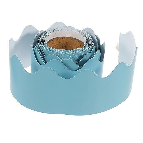 JEWEDECO Blaue Papier Bordüre mit Gewelltem Dekorative Schwarze Tafel Umrandung für Klassenzimmer Langlebige Pinnwand Dekoration Vielseitig für Tafel Schreibtisch Wand und Büro Geeignet von JEWEDECO