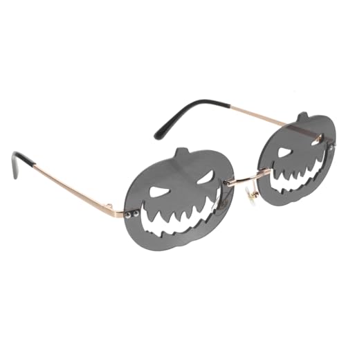JEWEDECO Halloween Party Sonnenbrille mit Hohlem Kürbis Design Modische Robuste Randlose Spaßbrille für Gesichtsformen Halloween Deko und Fotorequisite Auffällige Partybrille JEWEDECO Halloween Party Sonnenbrille mit Hohlem Kürbis Design Modische Robuste Randlose Spaßbrille für Gesichtsformen Halloween Deko und Fotorequisite Auffällige Partybrille von JEWEDECO