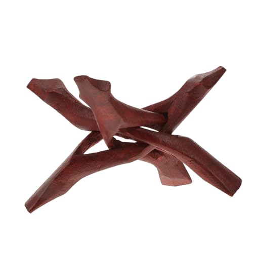 JEWEDECO Holz Dreibeinständer Schlangenform Abalone Muschelhalter Umweltfreundlichem Langlebigem Holz Kreativer Dekorationsständer für Geschenkidee und Ausstellungszwecke von JEWEDECO
