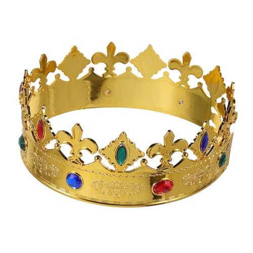 JEWEDECO Königskrone Gold mit Funkelnden Strasssteinen Leichtes Party und Halloween Cosplay Accessoire Geeignet für Geburtstagsfeiern Kostümpartys und Schulaufführungen JEWEDECO Königskrone Gold mit Funkelnden Strasssteinen Leichtes Party und Halloween Cosplay Accessoire Geeignet für Geburtstagsfeiern Kostümpartys und Schulaufführungen von JEWEDECO