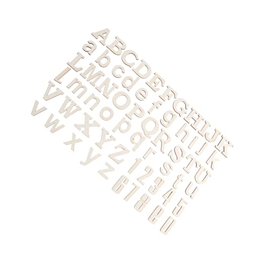JEWEDECO Kreative Buchstaben und Zahlen Holzplättchen Unbehandelte Holzscheiben für DIY Bastelprojekte Bemalbare Holzstücke für Scrapbooking Hochzeitsdeko und Handwerk von JEWEDECO
