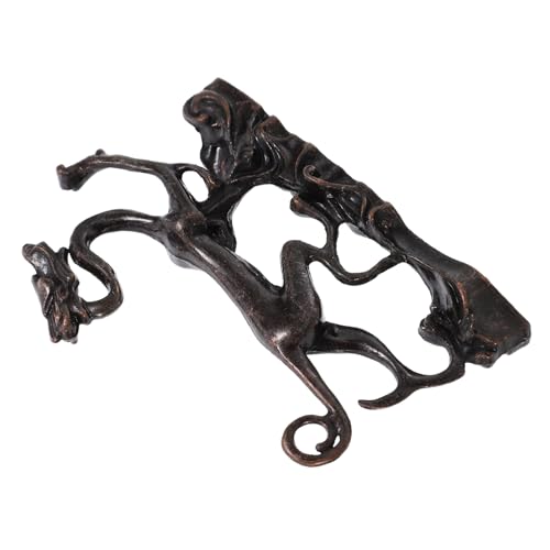 JEWEDECO Retro-pinselhalter Aus Kupfer Chinesischer Kalligraphie-pinselständer Drachen-Kalligraphie-pinselablage Detail-Pinsel-stiftständer von JEWEDECO