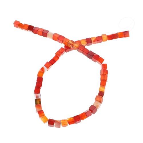 JEWEDECO Roter Karneol Würfel Spacer Perlen Quadratische Edelstein Perlen für DIY Schmuckherstellung Armbänder Halsketten Halbfertige Lose Steinperlen von JEWEDECO