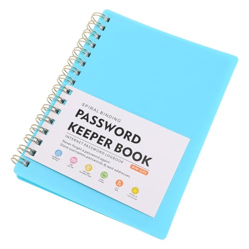 JEWEDECO Spiral Passwortbuch mit Alphabetischen Registertabs Passwort Organizer für Senioren Notizbuch mit Glattem Tintenfestem Papier für Website Logins und Persönliche Notizen von JEWEDECO
