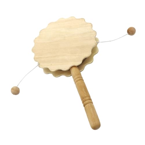 JEWEDECO Unfertige Holz Rasseltrommel zum Bemalen DIY Musikinstrument aus Robustem Holz für Montessori Basteln Malmaterialien Holzdeko Kreative Handarbeit von JEWEDECO