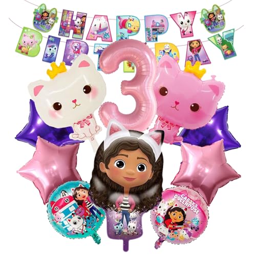 Cartoon themed Mädchen Luftballons Geburtstag Deko,Geburtstagsdeko Mädchen 3 Jahr, Rosa Latexballon, Luftballon Katze Party Dekoration, Banner, Für Kindergeburtstag Party Ballons Supplies Deko Cartoon themed Mädchen Luftballons Geburtstag Deko,Geburtstagsdeko Mädchen 3 Jahr, Rosa Latexballon, Luftballon Katze Party Dekoration, Banner, Für Kindergeburtstag Party Ballons Supplies Deko von JEXHBFD