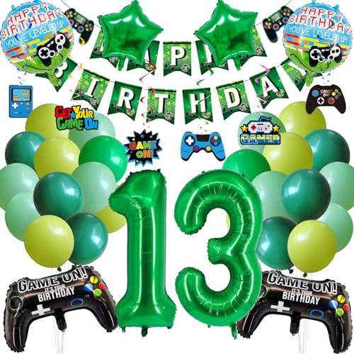 Geburtstagsdeko Jungen 13 Jahre, Gaming Motto Geburtstagsparty, Gamer Deko Geburtstag, Kinder Videospiel Thema Party Dekorationsset von JEXHBFD