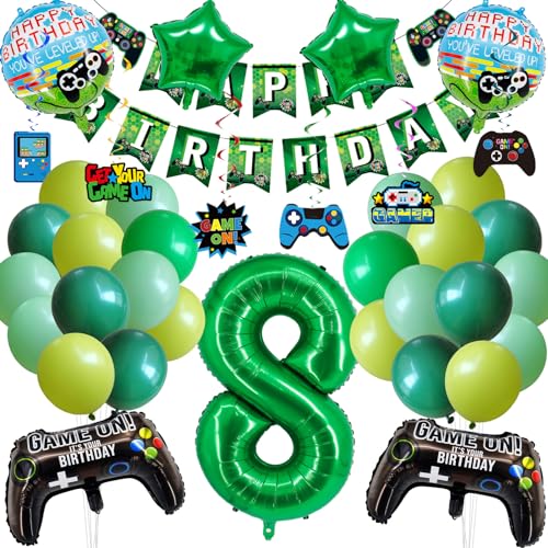 Geburtstagsdeko Jungen 8 Jahre, Gaming Motto Geburtstagsparty, Gamer Deko Geburtstag, Kinder Videospiel Thema Party Dekorationsset von JEXHBFD