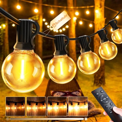 LED Lichterkette Außen Glühbirnen - 20M 65FT Outdoor String Lights Strom Wetterfest G40 Glühbirne Dimmbare Aussen Warmweiß Garten Terrasse Balkon Hochzeiten Party LED Lichterkette Außen Glühbirnen - 20M 65FT Outdoor String Lights Strom Wetterfest G40 Glühbirne Dimmbare Aussen Warmweiß Garten Terrasse Balkon Hochzeiten Party von JEYMORKEY