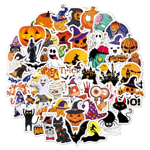 JEYORZY 50 Stück Halloween Sticker Aufkleber, halloween sticker, Halloween-Fledermaus, Spinne, Vampir, Hexe, Dekorationen, für Geschenk Gitarren Deko, Halloween Aufkleber Sticker für Mädchen & Jungen JEYORZY 50 Stück Halloween Sticker Aufkleber, halloween sticker, Halloween-Fledermaus, Spinne, Vampir, Hexe, Dekorationen, für Geschenk Gitarren Deko, Halloween Aufkleber Sticker für Mädchen & Jungen von JEYORZY