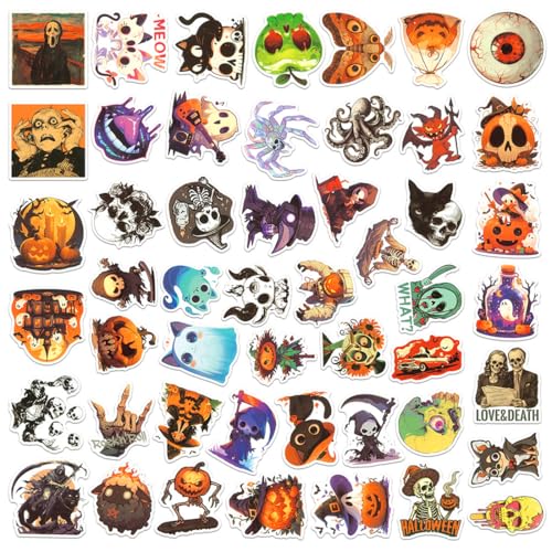 JEYORZY 50 pcs Halloween Aufkleber, Halloweens Dekoration, Halloween-Aufkleber, Halloweens Kürbis Sticker, für Halloween Party Aufkleber Auto Graffiti Aufkleber Motorrad DIY Party liefert Abziehbilder von JEYORZY