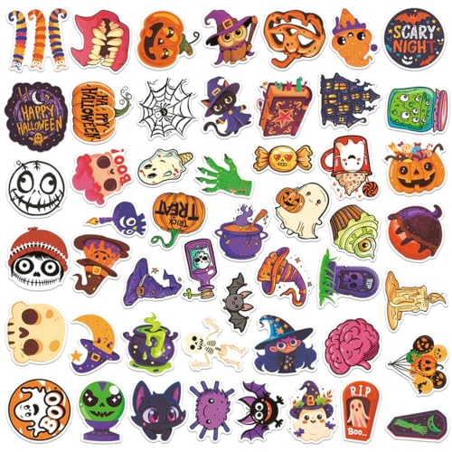 JEYORZY Halloween Sticker 50 Stück, Halloweens Aufkleber, Halloween Kürbis Aufkleber Kinder, Graffiti Sticker für Halloweens Partys DIY Laptop Gepäck Skateboard Auto Motorrad Scrapbooking JEYORZY Halloween Sticker 50 Stück, Halloweens Aufkleber, Halloween Kürbis Aufkleber Kinder, Graffiti Sticker für Halloweens Partys DIY Laptop Gepäck Skateboard Auto Motorrad Scrapbooking von JEYORZY