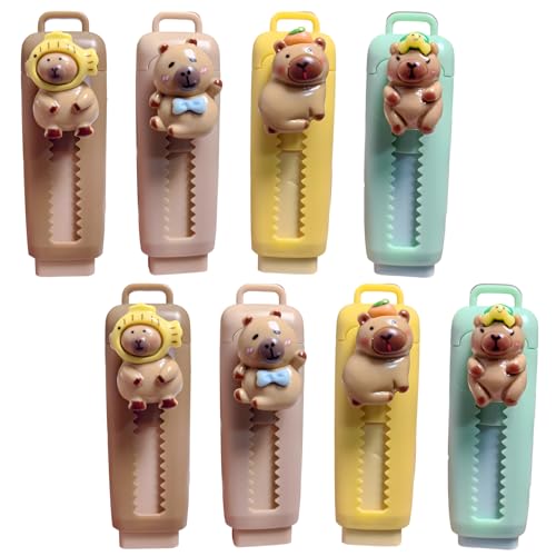 Capybara Schulbedarf, niedliche Radiergummis, einziehbares Capybara-Radiergummi-Set, 4 Farben je 2, Kawaii-Schreibwaren für Kinder, Studenten, Capybara-Enthusiasten, 8 Stück Capybara Schulbedarf, niedliche Radiergummis, einziehbares Capybara-Radiergummi-Set, 4 Farben je 2, Kawaii-Schreibwaren für Kinder, Studenten, Capybara-Enthusiasten, 8 Stück von JFBNXB
