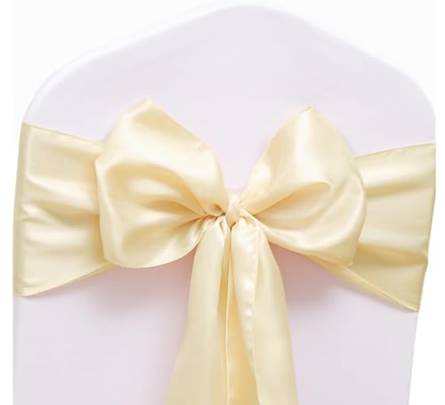 JFDYDM 50 Satin-Stuhlschärpen für Hochzeit, Babyparty, Stuhlschleifen für Klappstühle, Bankett, Kirche, Zeremonie, Dekorationen, Stuhlschärpen, Krawatten – Champagner-Stuhlschärpen JFDYDM 50 Satin-Stuhlschärpen für Hochzeit, Babyparty, Stuhlschleifen für Klappstühle, Bankett, Kirche, Zeremonie, Dekorationen, Stuhlschärpen, Krawatten – Champagner-Stuhlschärpen von JFDYDM