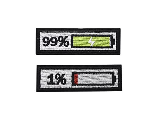Funny Morale Tactical Patch Charging Power Display PVC Rubber Embroidered Moral Patch Hook Backed Emblem (Embroidered Style) von JFFCESTORE