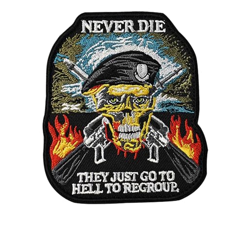 Moral-Patches, Hakenverschluss, Rückseite nie sterben, Stickerei, lustiger Moral-Patch für Rucksäcke, Hundegeschirr, Armee-Westen, Hüte, Helme (Never Die) von JFFCESTORE