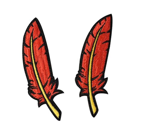 Moral-Patches mit Hakenverschluss, Flaggenelement, Stickerei, lustiger Aufnäher, für Rucksäcke, Hundegeschirr, Armee-Westen, Hüte, Helme, 2 Stück (rot) von JFFCESTORE