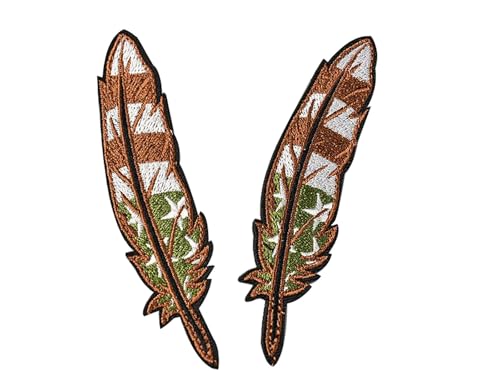 Moral-Patches mit Hakenverschluss, Flaggenelement, Stickerei, lustiger Aufnäher, für Rucksäcke, Hundegeschirr, Armee-Westen, Hüte, Helme (Braun/Grün), 2 Stück von JFFCESTORE