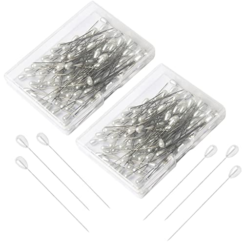 200 Stück Corsage Boutonniere Pins, Floral Pins, Blumenstrauß Pins, Tropfen Perlenkopf gerade Nadeln für DIY Handwerk Schmuckherstellung Nähen Hochzeit Blumen Dekorationen (200 Stück mit 2 Boxen) 200 Stück Corsage Boutonniere Pins, Floral Pins, Blumenstrauß Pins, Tropfen Perlenkopf gerade Nadeln für DIY Handwerk Schmuckherstellung Nähen Hochzeit Blumen Dekorationen (200 Stück mit 2 Boxen) von JFFX