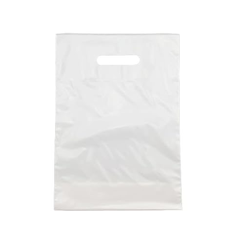 100 DKT - Tragetaschen, LDPE, weiß, 51my, 25x35+5cm Plastiktragetaschen von JG-Verpackungen