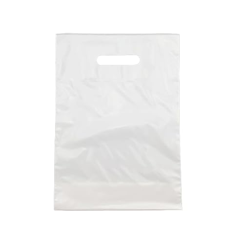 500 DKT - Tragetaschen, LDPE, weiß, 51my, 25x35+5cm Plastiktragetaschen von JG-Verpackungen