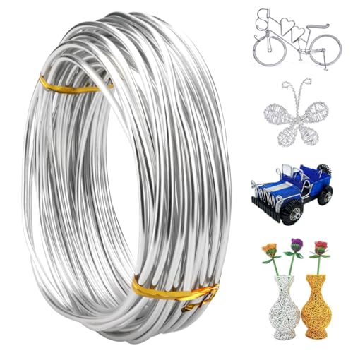 JGCJGG 10Mx3MM Aluminium Draht zum Basteln, Silber Aluminiumdraht Basteldraht Aluminium Schmuckdraht Metall Bindedraht zum Basteln Silber Aluminium Modellierdraht für Schmuckherstellung Bastelarbeiten JGCJGG 10Mx3MM Aluminium Draht zum Basteln, Silber Aluminiumdraht Basteldraht Aluminium Schmuckdraht Metall Bindedraht zum Basteln Silber Aluminium Modellierdraht für Schmuckherstellung Bastelarbeiten von JGCJGG