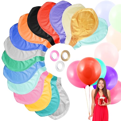 JGCJGG 16 Stück Luftballons Groß, 36 Zoll/90 cm Grosse Luftballons, Luftballons Bunt mit 3 x 10m Ballonband, Riesen Luftballons Geeignet für Karneval Deko Hochzeiten, Geburtstage, Partys JGCJGG 16 Stück Luftballons Groß, 36 Zoll/90 cm Grosse Luftballons, Luftballons Bunt mit 3 x 10m Ballonband, Riesen Luftballons Geeignet für Karneval Deko Hochzeiten, Geburtstage, Partys von JGCJGG