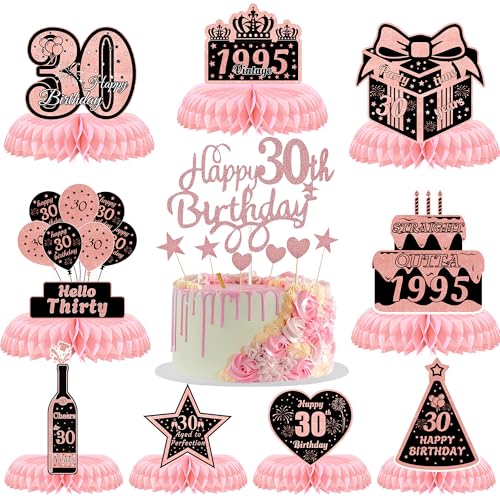 Tischdekorationen zum 30. Geburtstag, Wabendekoration, 10 Stück, Roségold, Party-Wabenaufsätze, Kuchendekoration, Happy Birthday, Tischdekoration für Frauen und Männer, Prost bis 30 Jahre Tischdekorationen zum 30. Geburtstag, Wabendekoration, 10 Stück, Roségold, Party-Wabenaufsätze, Kuchendekoration, Happy Birthday, Tischdekoration für Frauen und Männer, Prost bis 30 Jahre von JGIIIJLP