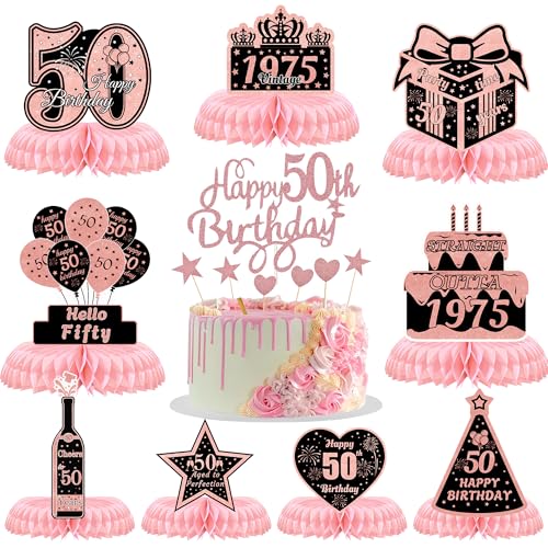 Tischdekorationen zum 50. Geburtstag, Waben, Tischdekoration zum 50. Geburtstag, 10 Stück, Roségold, Tischdekoration für Männer und Frauen, Geburtstagsparty-Dekoration Tischdekorationen zum 50. Geburtstag, Waben, Tischdekoration zum 50. Geburtstag, 10 Stück, Roségold, Tischdekoration für Männer und Frauen, Geburtstagsparty-Dekoration von JGIIIJLP