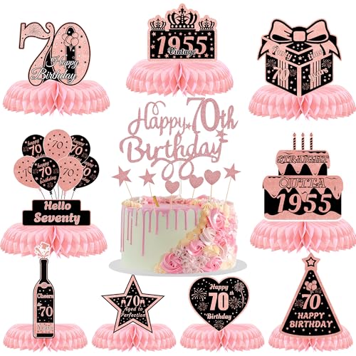 Tischdekorationen zum 70. Geburtstag, Wabendekoration, 10 Stück, Roségold, 70. Geburtstag, Waben-Aufsatz, Tisch-Kuchenaufsatz, Cheers to Happy Seventy Years Decor für Männer und Frauen Tischdekorationen zum 70. Geburtstag, Wabendekoration, 10 Stück, Roségold, 70. Geburtstag, Waben-Aufsatz, Tisch-Kuchenaufsatz, Cheers to Happy Seventy Years Decor für Männer und Frauen von JGIIIJLP