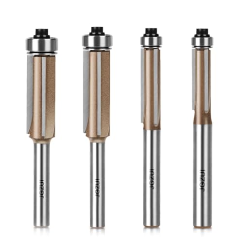 4-teiliges Bit-Set, 1/4-Zoll-Schaft, 3-Klingen-Fräser-Bit, 1/4 Zoll, 5/16 Zoll, 3/8 Zoll, 1/2 Zoll Durchmesser, 3-Nut-Muster, Holzfräser mit Kugellager, Holzbearbeitungsfräser 4-teiliges Bit-Set, 1/4-Zoll-Schaft, 3-Klingen-Fräser-Bit, 1/4 Zoll, 5/16 Zoll, 3/8 Zoll, 1/2 Zoll Durchmesser, 3-Nut-Muster, Holzfräser mit Kugellager, Holzbearbeitungsfräser von JGZUI