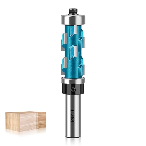 Flush Trim Router Bit 1/2 Shank for Woodworking Trimming, Double Bearing Spiral Trimmer, Helical Cleaning Bottom Router Bit Carbide Flush Trim Router Bit (1/5.1 cm Shank, 3/10.2 cm X 1-11/40.6 cm) von JGZUI