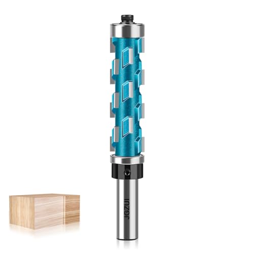 Flush Trim Router Bit 1/2 Shank for Woodworking Trimming, Double Bearing Spiral Trimmer, Helical Cleaning Bottom Router Bit Carbide Flush Trim Router Bit (1/5.1 cm Shank, 3/10.2 cm X 2-9/40.6 cm) von JGZUI