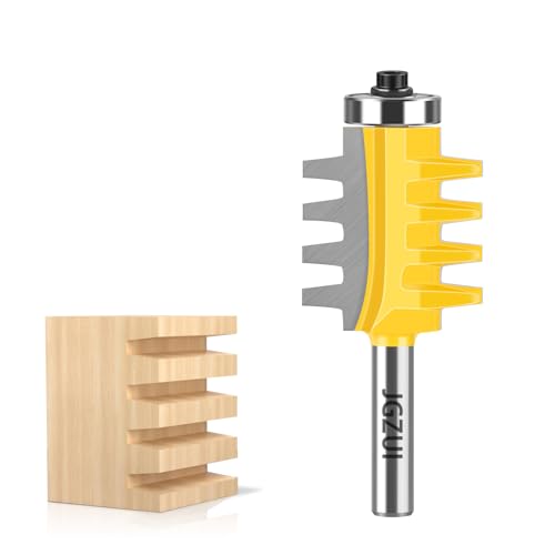 JGZUI Fingergelenk-Fräser-Bit, 1,27 cm Schaft, wendbare Fingergelenk-Kleberverbindung, Fräser-Bits, Hartmetall, Holzbearbeitung, Meißelschneider für Dichteplatten, Massivholz, MDF, Spanplatten JGZUI Fingergelenk-Fräser-Bit, 1,27 cm Schaft, wendbare Fingergelenk-Kleberverbindung, Fräser-Bits, Hartmetall, Holzbearbeitung, Meißelschneider für Dichteplatten, Massivholz, MDF, Spanplatten von JGZUI
