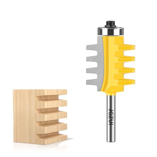 JGZUI Fingergelenk-Fräser-Bit, 1/4-Zoll-Schaft, wendbare Fingergelenk-Kleberverbindung, Fräser-Bits, Hartmetall, Holzbearbeitung, Meißelschneider für Dichteplatten, Massivholz, MDF, Spanplatten JGZUI Fingergelenk-Fräser-Bit, 1/4-Zoll-Schaft, wendbare Fingergelenk-Kleberverbindung, Fräser-Bits, Hartmetall, Holzbearbeitung, Meißelschneider für Dichteplatten, Massivholz, MDF, Spanplatten von JGZUI