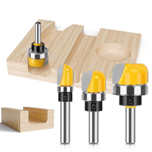 JGZUI Fräser-Bit-Set mit 1/4-Zoll-Schaft und Schale, 3-teilig, Hartmetall-Saftrillen-Fräser mit Kugellager, ideal für die Herstellung von Holzschalen, Tabletts, Boxen, Brettmulden JGZUI Fräser-Bit-Set mit 1/4-Zoll-Schaft und Schale, 3-teilig, Hartmetall-Saftrillen-Fräser mit Kugellager, ideal für die Herstellung von Holzschalen, Tabletts, Boxen, Brettmulden von JGZUI
