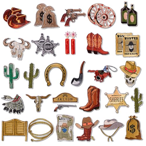 JHGCVX 39 Stück Western-Cowboy Aufnäher zum Aufbügeln, Sechseckig, Western-Applique-Patches-fürs-Bügeleisen, Patch, Aufnäher JHGCVX 39 Stück Western-Cowboy Aufnäher zum Aufbügeln, Sechseckig, Western-Applique-Patches-fürs-Bügeleisen, Patch, Aufnäher von JHGCVX