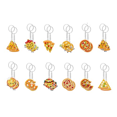 JHJEWH Pizza-Schlüsselanhänger, Lebensmittel-Schlüsselanhänger, Pizza-Party-Dekorationen, Anhänger-Schlüsselanhänger für Taschen und Rucksäcke, Pizza-Schlüsselanhänger aus Kunstharz für Pizza JHJEWH Pizza-Schlüsselanhänger, Lebensmittel-Schlüsselanhänger, Pizza-Party-Dekorationen, Anhänger-Schlüsselanhänger für Taschen und Rucksäcke, Pizza-Schlüsselanhänger aus Kunstharz für Pizza von JHJEWH