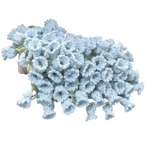 JHOMHF DIY Häkelblumen-Decken-Set Rosenstrauß Überwurf Handgefertigtes Geschenk for Geburtstag Heimdekoration All-Inclusive-Bastelset Mit Garnhaken-Anleitung(Blue Material Kit) von JHOMHF