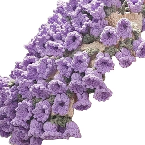 JHOMHF DIY Häkelblumen-Decken-Set Rosenstrauß Überwurf Handgefertigtes Geschenk for Geburtstag Heimdekoration All-Inclusive-Bastelset Mit Garnhaken-Anleitung(Purple Material Kit) von JHOMHF