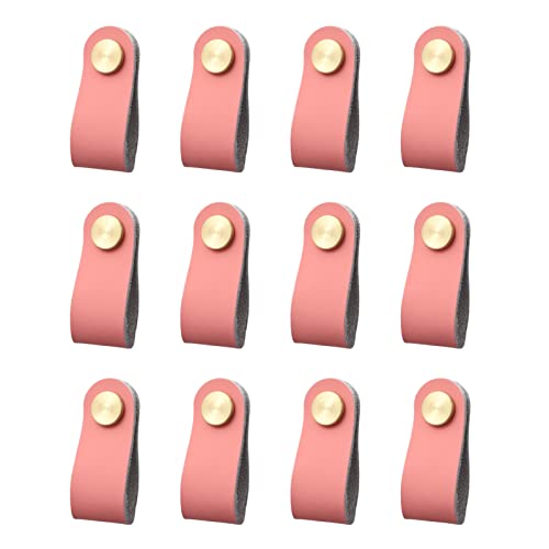 Möbelgriffe Ledergriffe für Möbel,12 Stück Leder Schrankgriffe Einzelloch Lederschlaufe,70×25 mm,Messing Metallkopf Schubladengriffe Türgriffe Schrankknauf Antikollisions Griff für Schränke-Rosa Möbelgriffe Ledergriffe für Möbel,12 Stück Leder Schrankgriffe Einzelloch Lederschlaufe,70×25 mm,Messing Metallkopf Schubladengriffe Türgriffe Schrankknauf Antikollisions Griff für Schränke-Rosa von JHPAIOQ