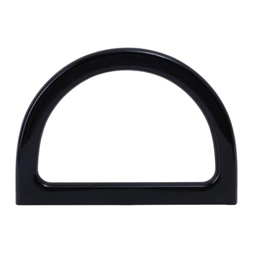Bambus taschengriff D-förmiger, runder Taschengriff aus Bambusholz und Kunstharz for handgefertigte Handtaschen, Geldbörsenrahmen, DIY, gewebte Taschenaccessoires, modische Taschengriffe(Black) von JHSDHYD