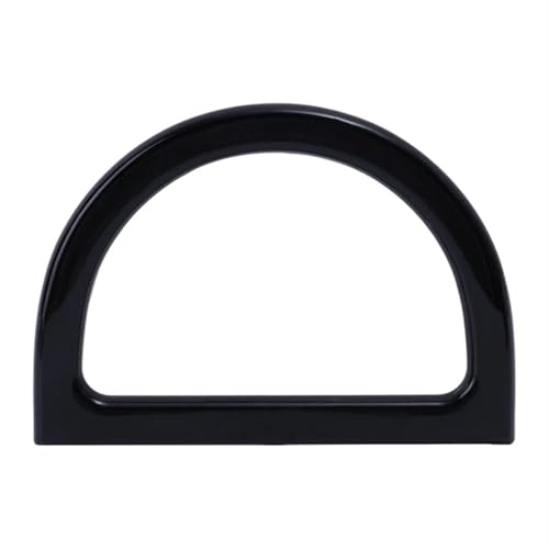 Bambus taschengriff D-förmiger, runder Taschengriff aus Bambusholz und Kunstharz for handgefertigte Handtaschen, Geldbörsenrahmen, DIY, gewebte Taschenaccessoires, modische Taschengriffe(Black) von JHSDHYD