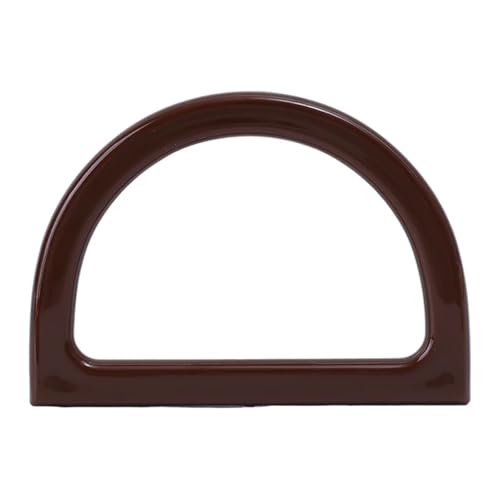 Bambus taschengriff D-förmiger, runder Taschengriff aus Bambusholz und Kunstharz for handgefertigte Handtaschen, Geldbörsenrahmen, DIY, gewebte Taschenaccessoires, modische Taschengriffe(Brown) von JHSDHYD