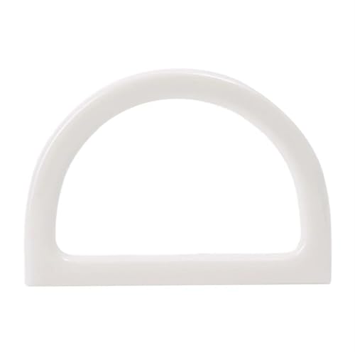 Bambus taschengriff D-förmiger, runder Taschengriff aus Bambusholz und Kunstharz for handgefertigte Handtaschen, Geldbörsenrahmen, DIY, gewebte Taschenaccessoires, modische Taschengriffe(White) von JHSDHYD