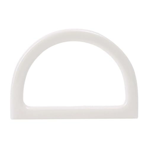 Bambus taschengriff D-förmiger, runder Taschengriff aus Bambusholz und Kunstharz for handgefertigte Handtaschen, Geldbörsenrahmen, DIY, gewebte Taschenaccessoires, modische Taschengriffe(White) von JHSDHYD
