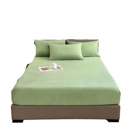 Flanell-Bettlaken, Flanell-Spannbetttuch, weich, bequem, einfarbig, Matratzenbezug, Winter, warmes Spannbetttuch, Samtstoff, Bettschutz (Farbe 10,140 x 200 x 25 cm, 1 Stück) von JHSDHYD