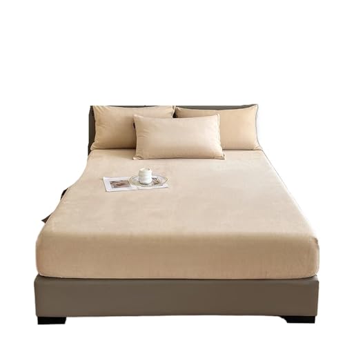 Flanell-Bettlaken, Flanell-Spannbetttuch, weich, bequem, einfarbig, Matratzenbezug, Winter, warmes Spannbetttuch, Samtstoff, Bettschutz (Farbe 11,90 x 190 x 20 cm, 1 Stück) von JHSDHYD