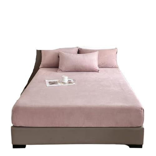 Flanell-Bettlaken, Flanell-Spannbetttuch, weich, bequem, einfarbig, Matratzenbezug, Winter, warmes Spannbetttuch, Samtstoff, Bettschutz (Farbe 3,150 x 190 x 25 cm, 1 Stück) von JHSDHYD